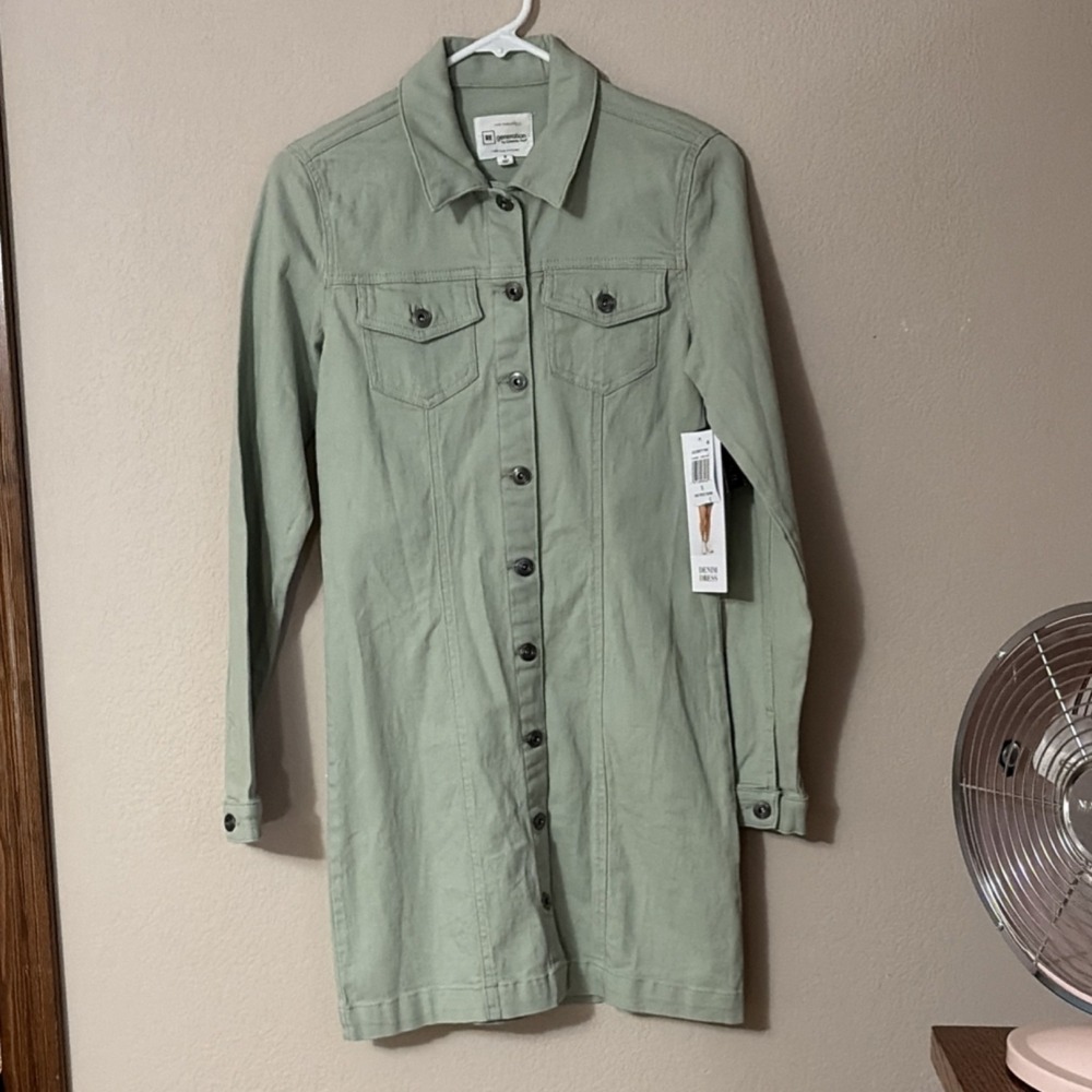 RE generation by Celebrity‎ Pink desert sage  Denim Dress S Long Sleeve Collared